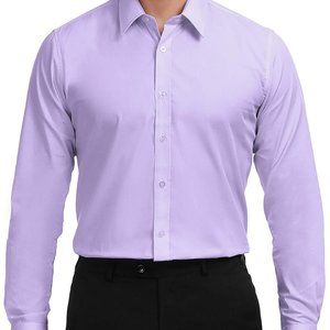 Buttoned Down Dress Shirt Light Purple